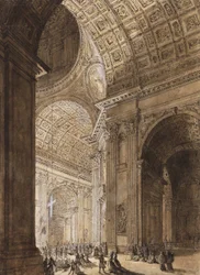Interior, de, st. Peters, iluminado